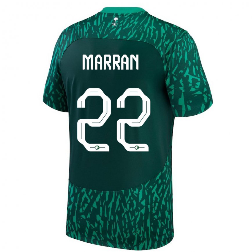 Niño Camiseta Arabia Saudita Mohammed Marran #22 Verde Oscuro 2ª Equipación 22-24