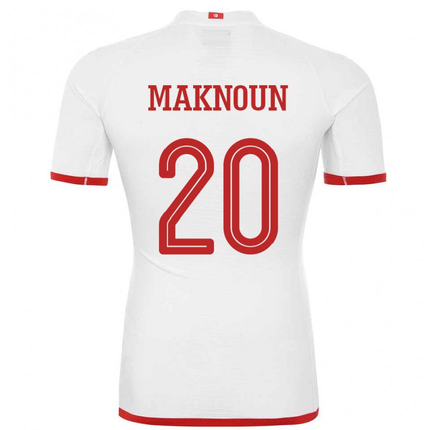 Niño Camiseta Túnez Leila Maknoun #20 Blanco 2ª Equipación 22-24