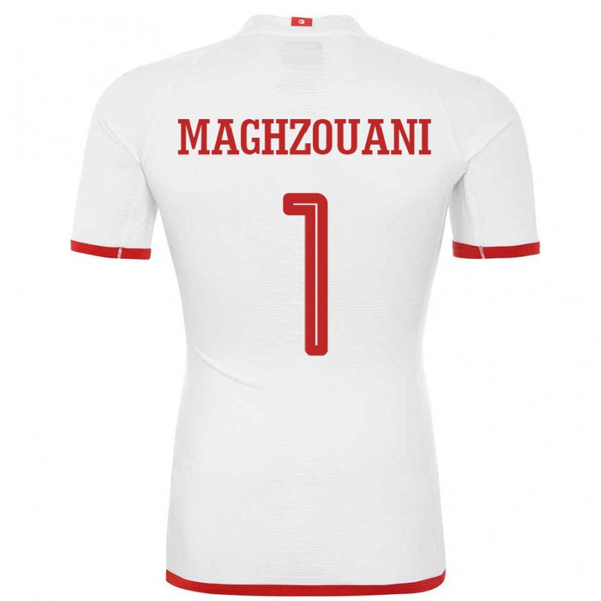 Niño Camiseta Túnez Wassim Maghzouani #1 Blanco 2ª Equipación 22-24