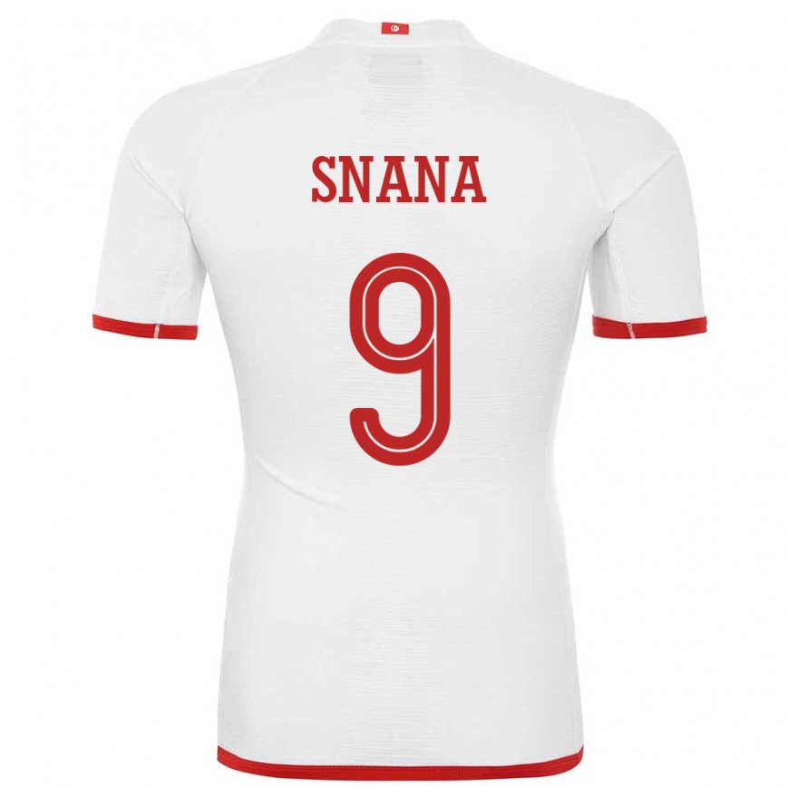 Niño Camiseta Túnez Youssef Snana #9 Blanco 2ª Equipación 22-24
