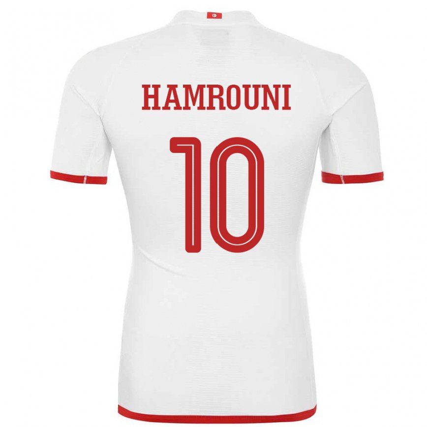 Niño Camiseta Túnez Rayen Hamrouni #10 Blanco 2ª Equipación 22-24