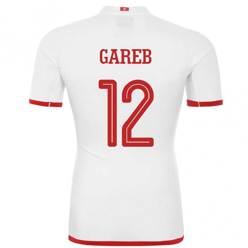 Niño Camiseta Túnez Adem Gareb #12 Blanco 2ª Equipación 22-24