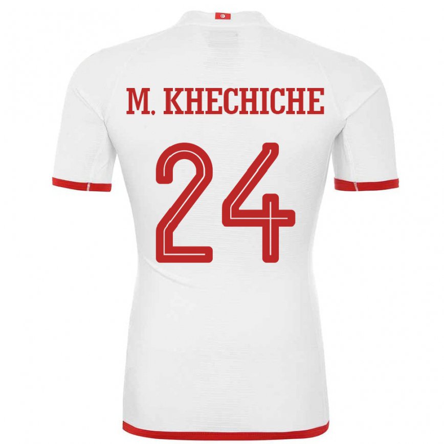 Niño Camiseta Túnez Mohamed Amine Khechiche #24 Blanco 2ª Equipación 22-24