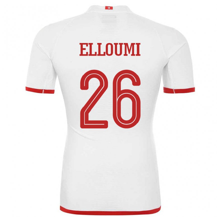 Niño Camiseta Túnez Khalil Elloumi #26 Blanco 2ª Equipación 22-24