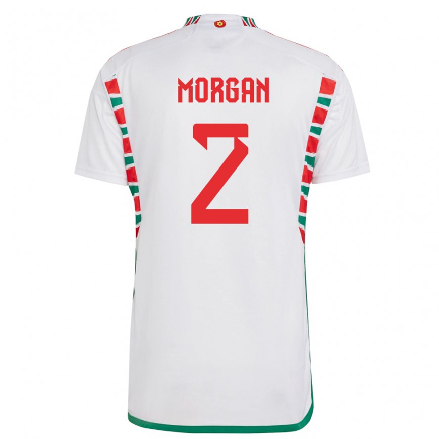 Niño Camiseta Gales Ffion Morgan #2 Blanco 2ª Equipación 22-24