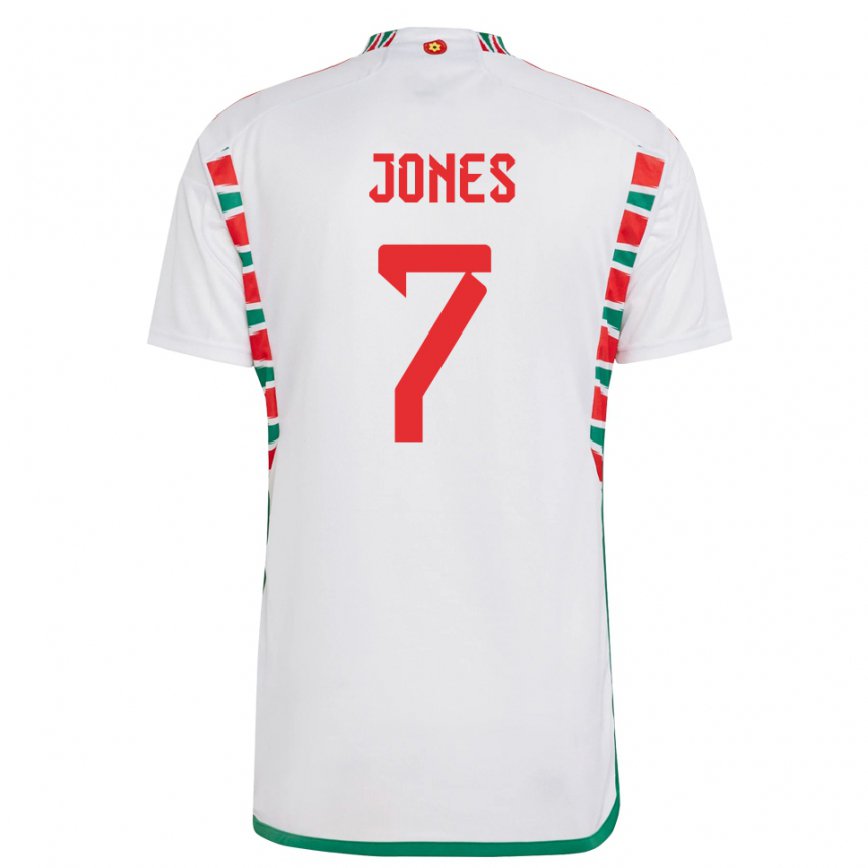 Niño Camiseta Gales Emma Jones #7 Blanco 2ª Equipación 22-24