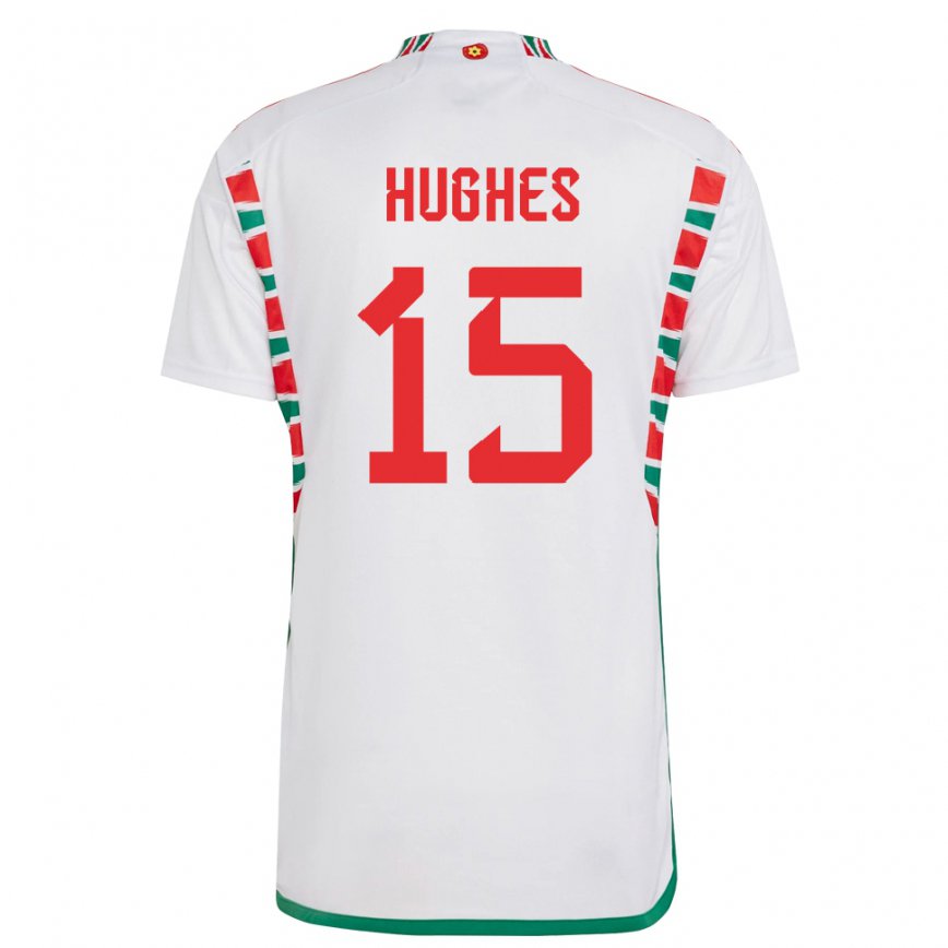 Niño Camiseta Gales Elise Hughes #15 Blanco 2ª Equipación 22-24