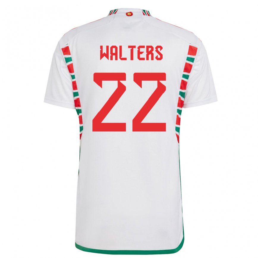 Niño Camiseta Gales Georgia Walters #22 Blanco 2ª Equipación 22-24