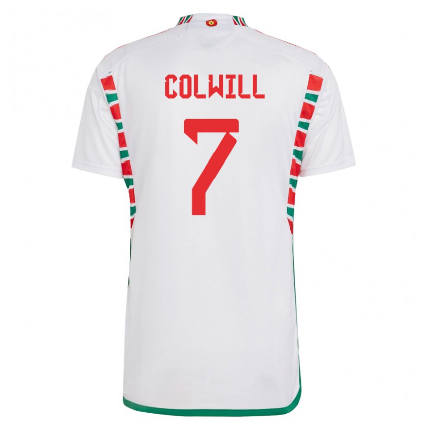 Niño Camiseta Gales Joel Colwill #7 Blanco 2ª Equipación 22-24