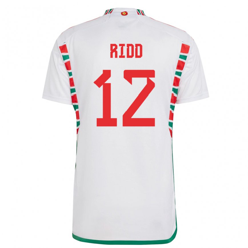 Niño Camiseta Gales Lewis Ridd #12 Blanco 2ª Equipación 22-24