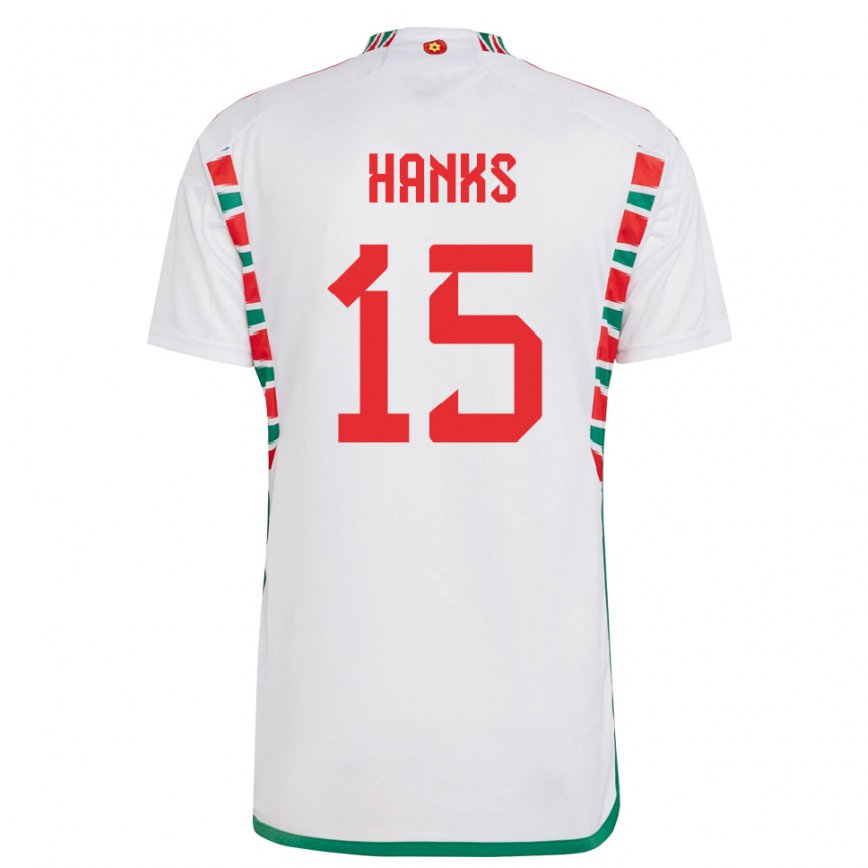 Niño Camiseta Gales Justin Hanks #15 Blanco 2ª Equipación 22-24