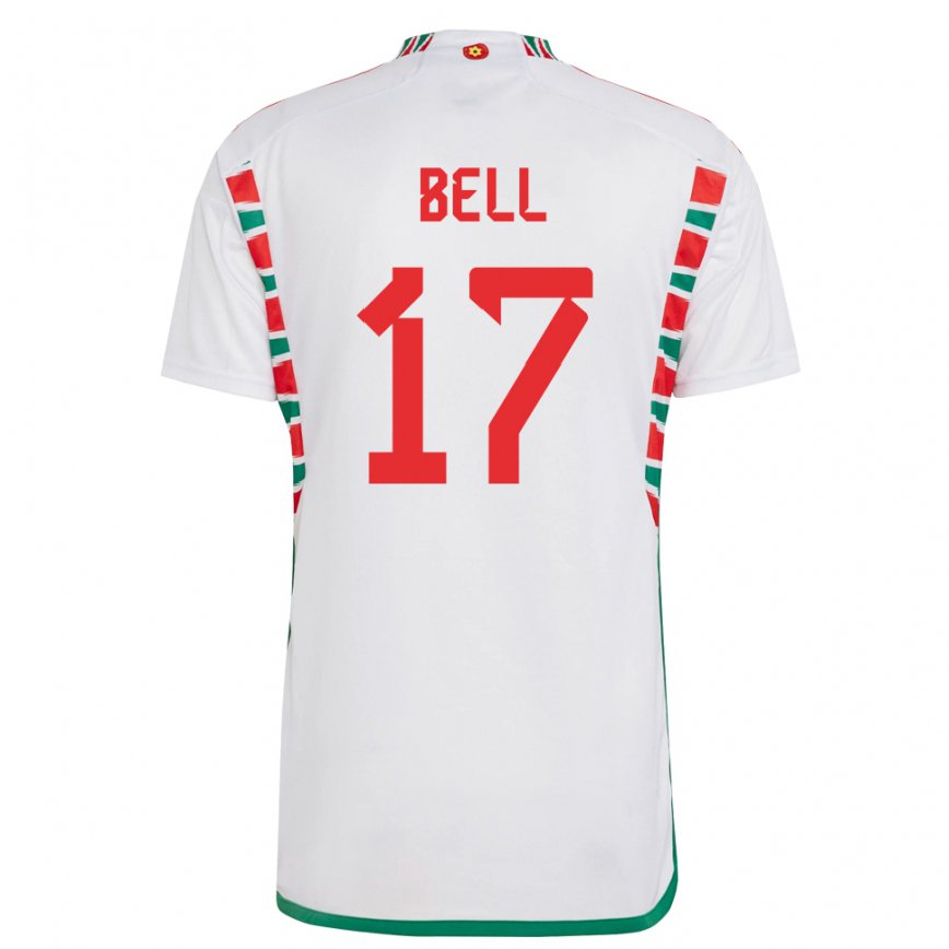 Niño Camiseta Gales Zac Bell #17 Blanco 2ª Equipación 22-24