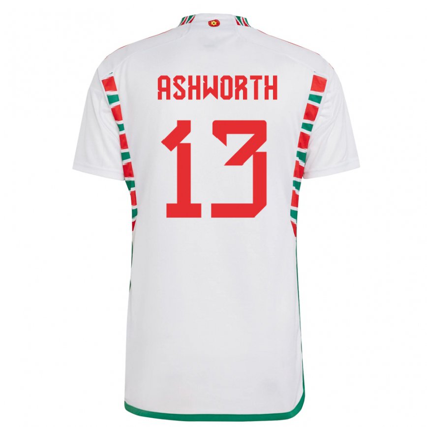 Niño Camiseta Gales Fin Ashworth #13 Blanco 2ª Equipación 22-24