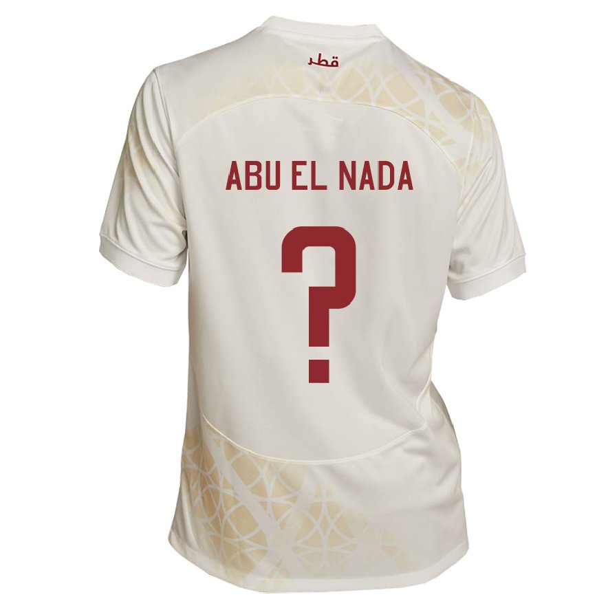 Niño Camiseta Catar Mahmoud Abu El Nada #0 Beis Dorado 2ª Equipación 22-24