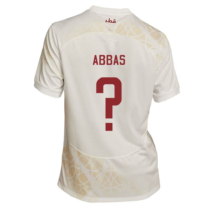 Niño Camiseta Catar Nasser Abbas #0 Beis Dorado 2ª Equipación 22-24