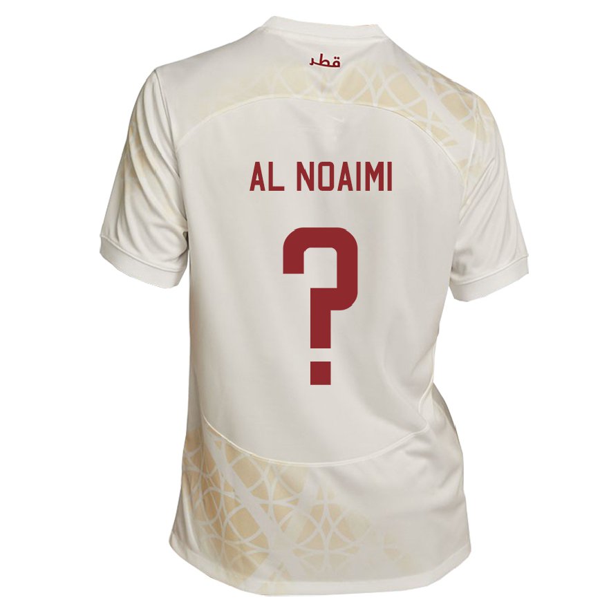 Niño Camiseta Catar Mohammad Al Noaimi #0 Beis Dorado 2ª Equipación 22-24