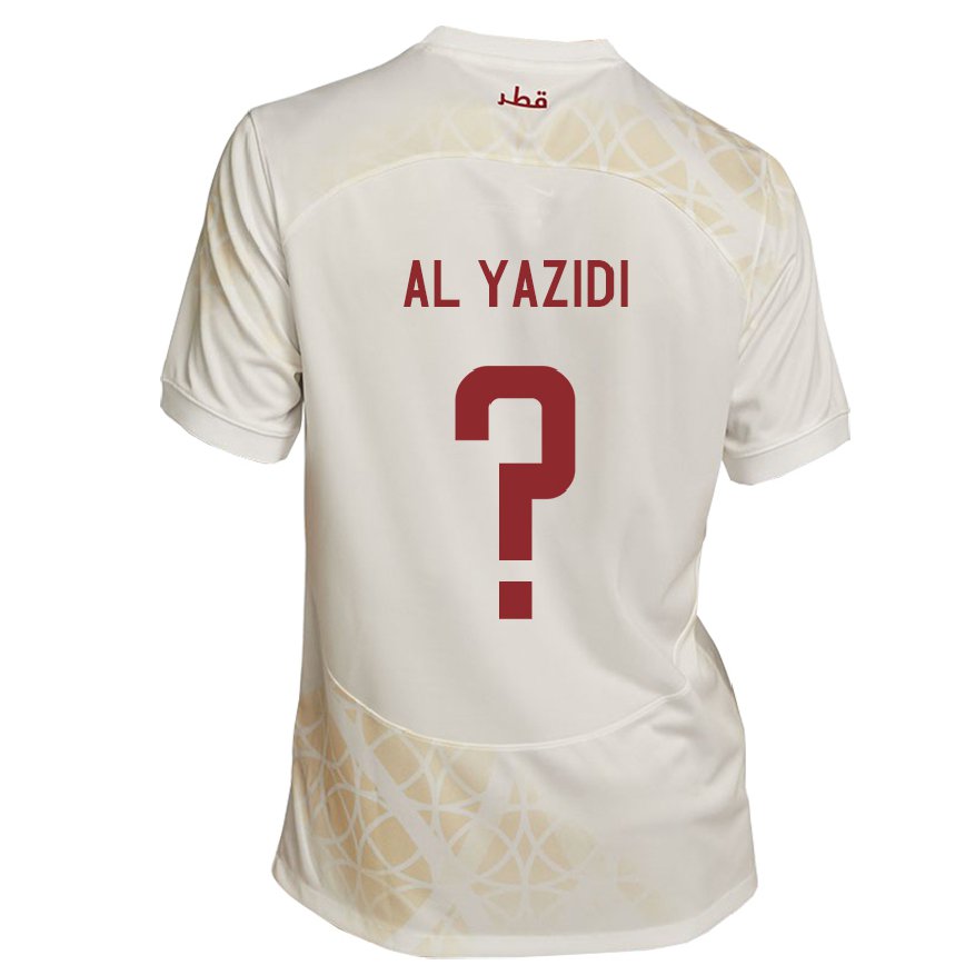 Niño Camiseta Catar Nasser Al Yazidi #0 Beis Dorado 2ª Equipación 22-24