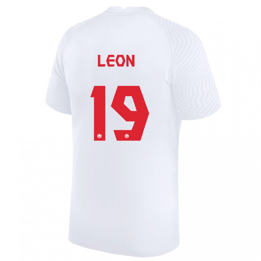 Niño Camiseta Canadá Adriana Leon #19 Blanco 2ª Equipación 22-24