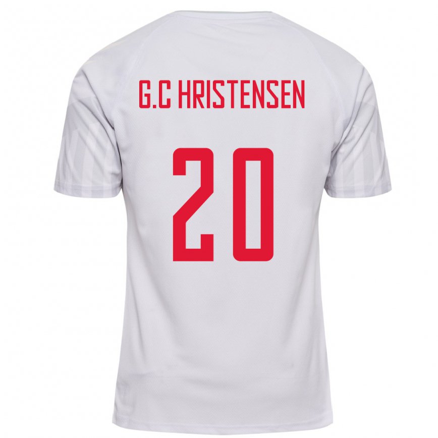 Niño Camiseta Dinamarca Gustav Christensen #20 Blanco 2ª Equipación 22-24