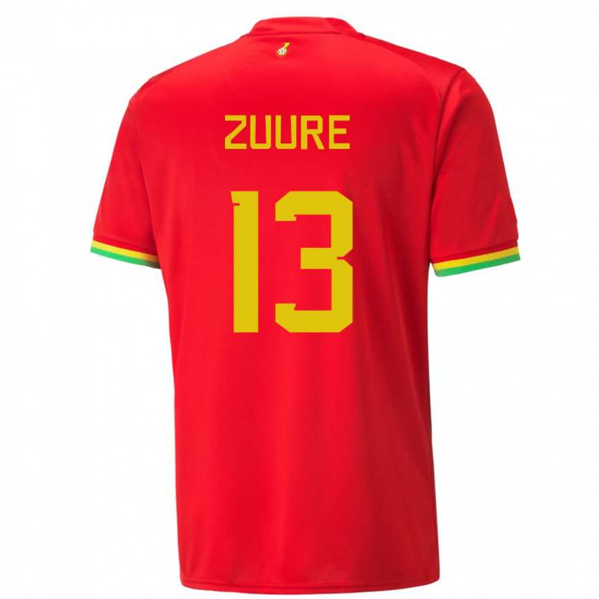 Niño Camiseta Ghana Moses Salifu Bawa Zuure #13 Rojo 2ª Equipación 22-24