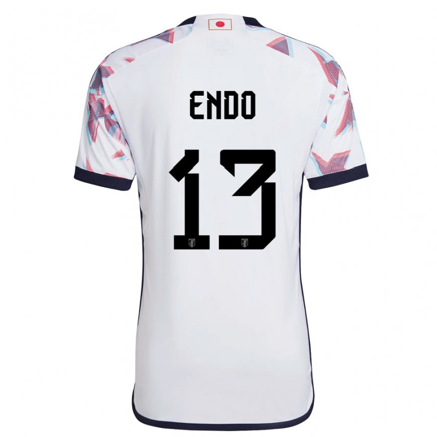 Niño Camiseta Japón Jun Endo #13 Blanco 2ª Equipación 22-24