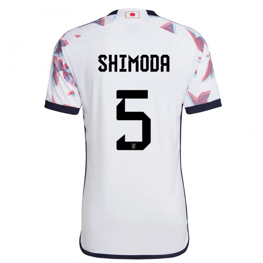 Niño Camiseta Japón Yoshihiro Shimoda #5 Blanco 2ª Equipación 22-24