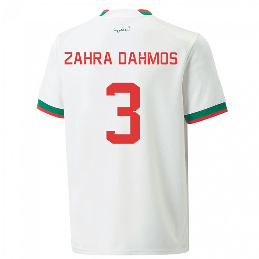 Niño Camiseta Marruecos Fatima Zahra Dahmos #3 Blanco 2ª Equipación 22-24