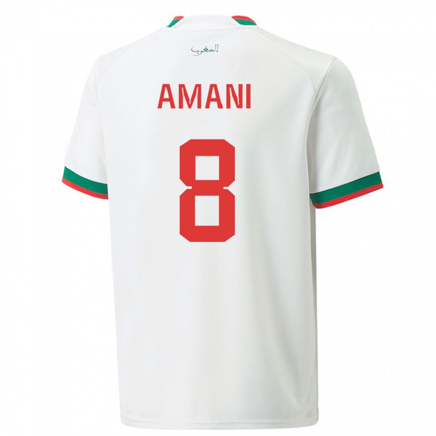 Niño Camiseta Marruecos Salma Amani #8 Blanco 2ª Equipación 22-24
