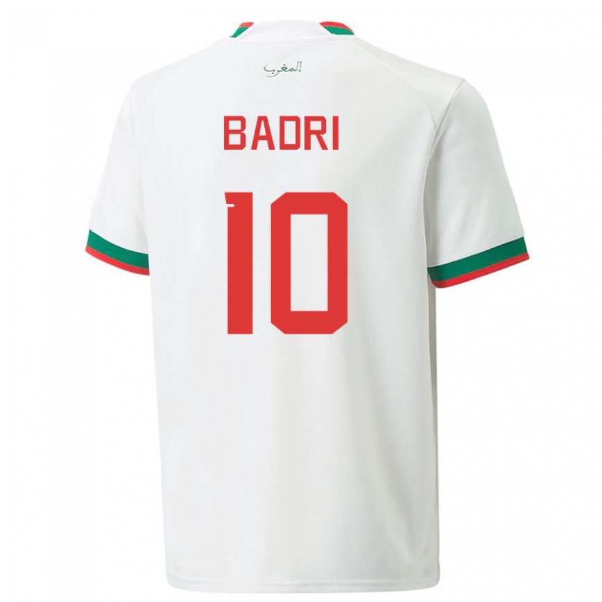 Niño Camiseta Marruecos Najat Badri #10 Blanco 2ª Equipación 22-24