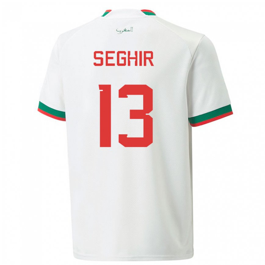 Niño Camiseta Marruecos Sabah Seghir #13 Blanco 2ª Equipación 22-24