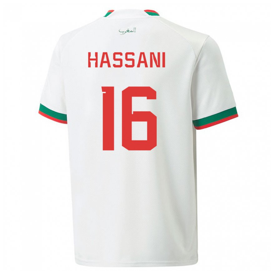 Niño Camiseta Marruecos Samya Hassani #16 Blanco 2ª Equipación 22-24