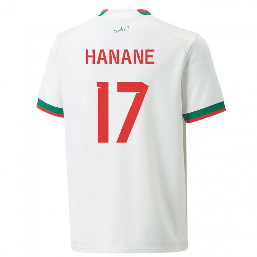 Niño Camiseta Marruecos Hanane Ait El Haj #17 Blanco 2ª Equipación 22-24