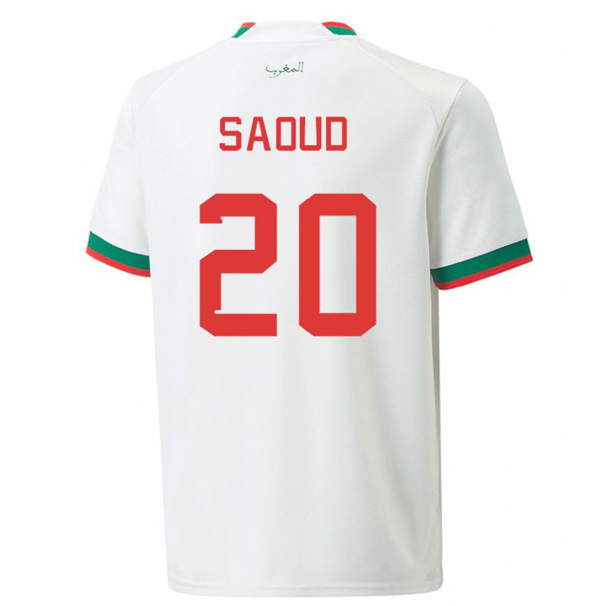 Niño Camiseta Marruecos Imane Saoud #20 Blanco 2ª Equipación 22-24