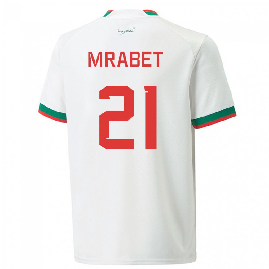 Niño Camiseta Marruecos Yasmin Mrabet #21 Blanco 2ª Equipación 22-24