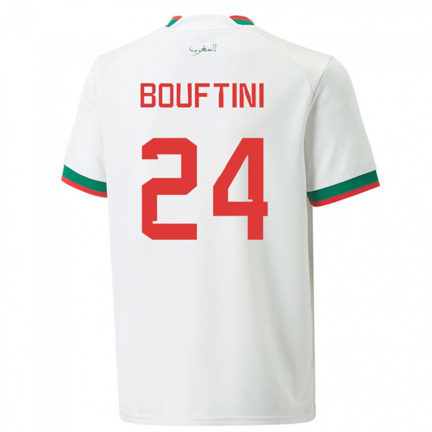 Niño Camiseta Marruecos Sofia Bouftini #24 Blanco 2ª Equipación 22-24