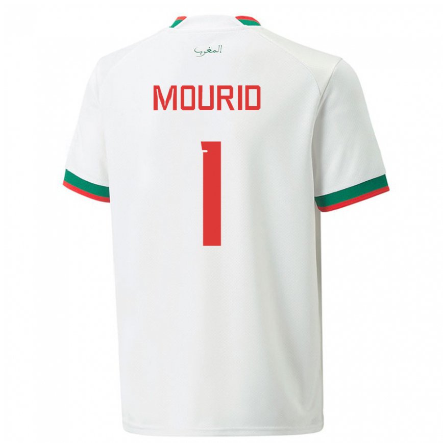 Niño Camiseta Marruecos Taha Mourid #1 Blanco 2ª Equipación 22-24