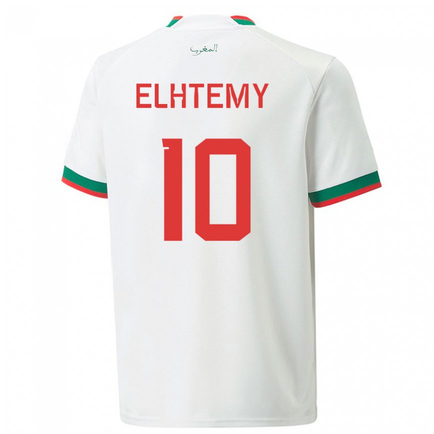 Niño Camiseta Marruecos Mountassir Elhtemy #10 Blanco 2ª Equipación 22-24