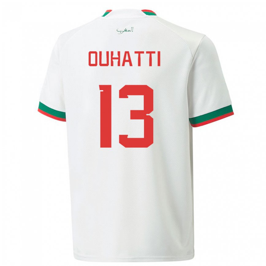 Niño Camiseta Marruecos Aymane Ouhatti #13 Blanco 2ª Equipación 22-24