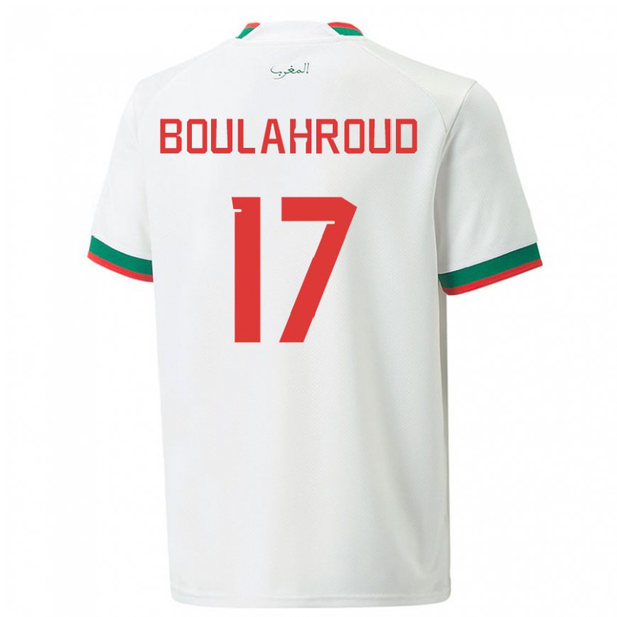 Niño Camiseta Marruecos Charaf Eddine Boulahroud #17 Blanco 2ª Equipación 22-24