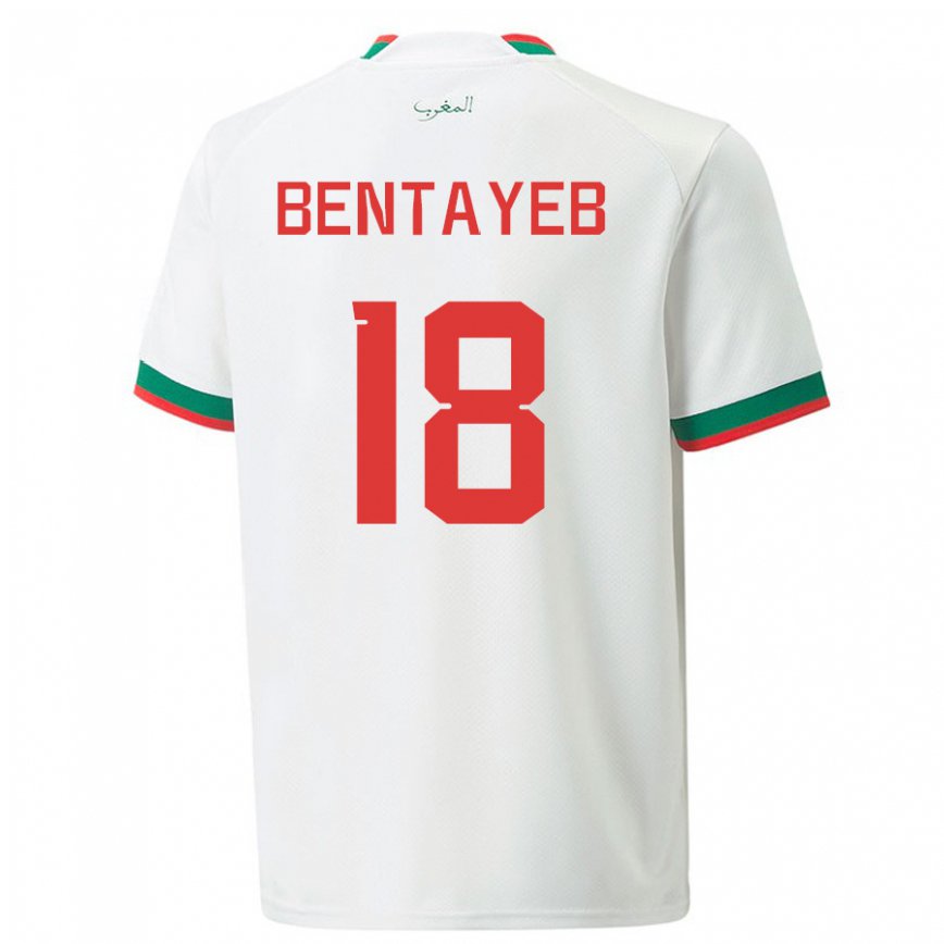 Niño Camiseta Marruecos Tawfik Bentayeb #18 Blanco 2ª Equipación 22-24