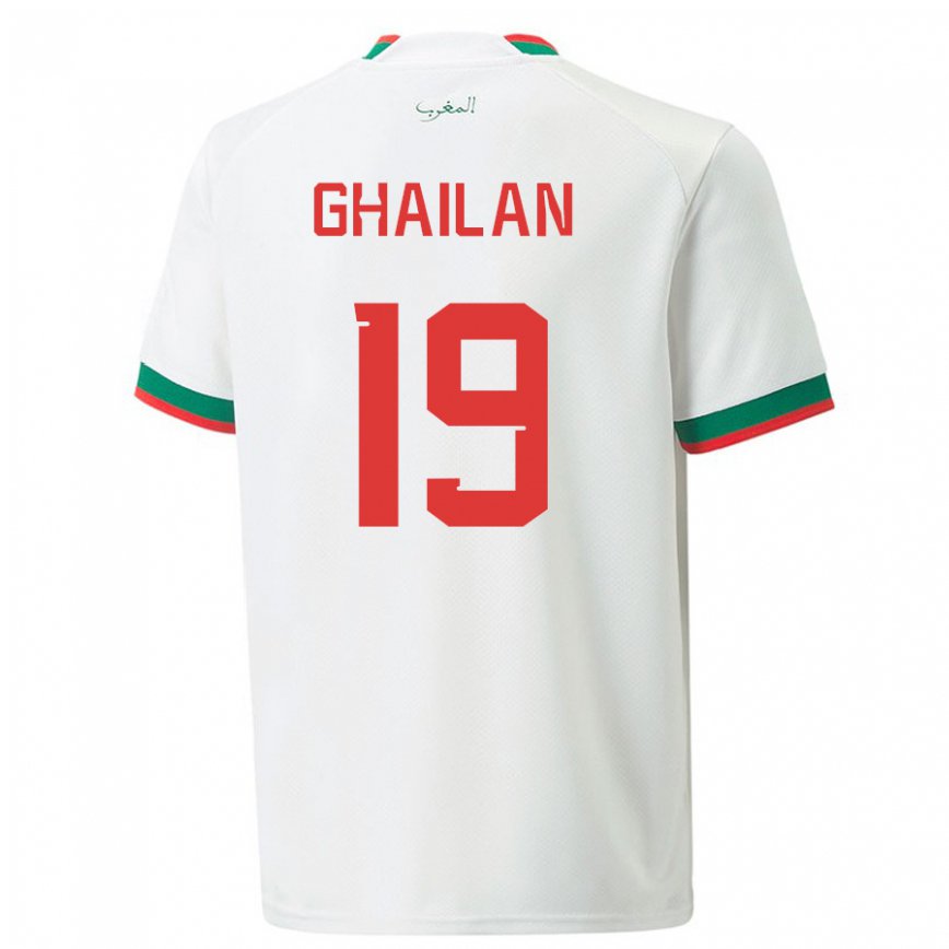 Niño Camiseta Marruecos Zacarias Ghailan #19 Blanco 2ª Equipación 22-24
