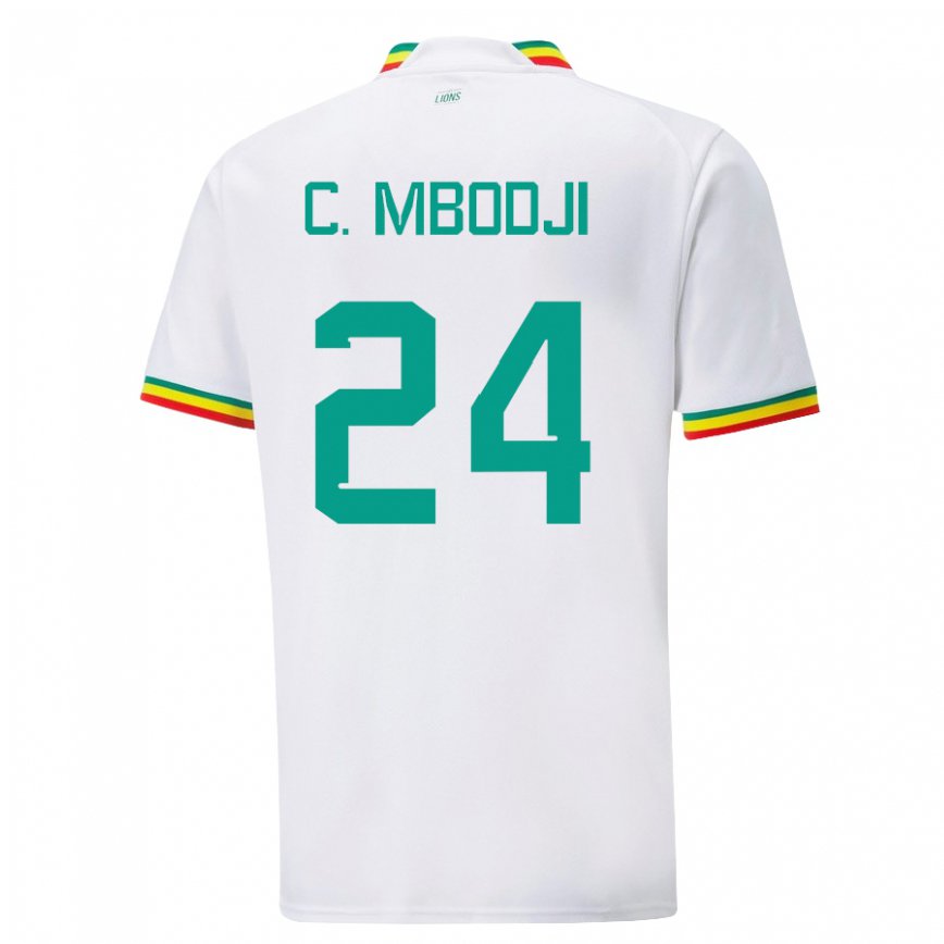 Hombre Camiseta Senegal Coumba Sylla Mbodji #24 Blanco 1ª Equipación 22-24