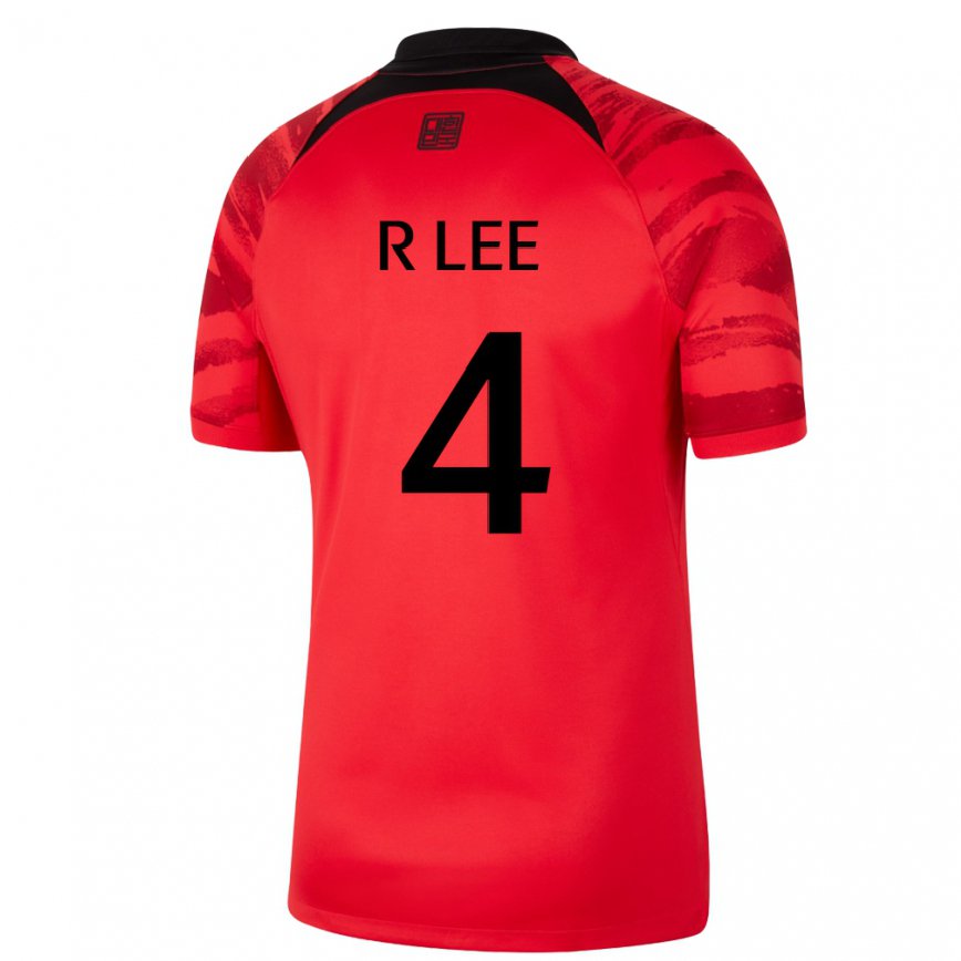 Hombre Camiseta Corea Del Sur Lee Rim #4 Negro Rojo 1ª Equipación 22-24