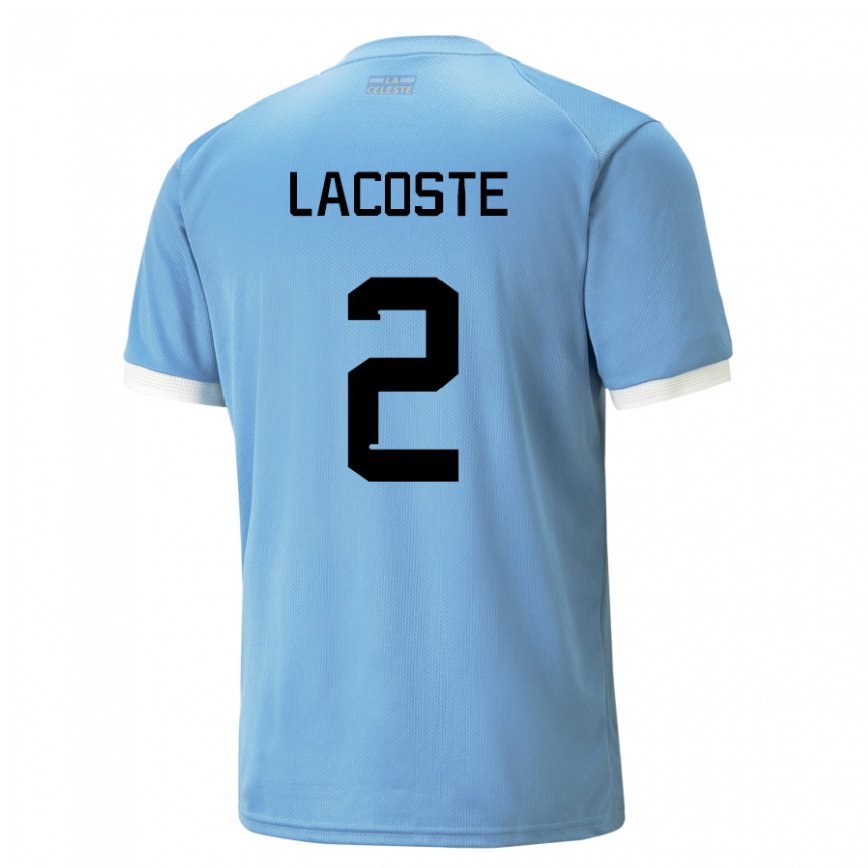 Hombre Camiseta Uruguay Stephanie Lacoste #2 Azul 1ª Equipación 22-24