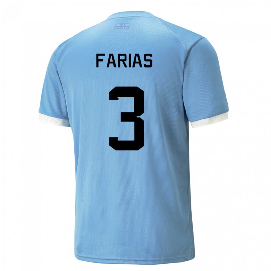 Hombre Camiseta Uruguay Daiana Farias #3 Azul 1ª Equipación 22-24