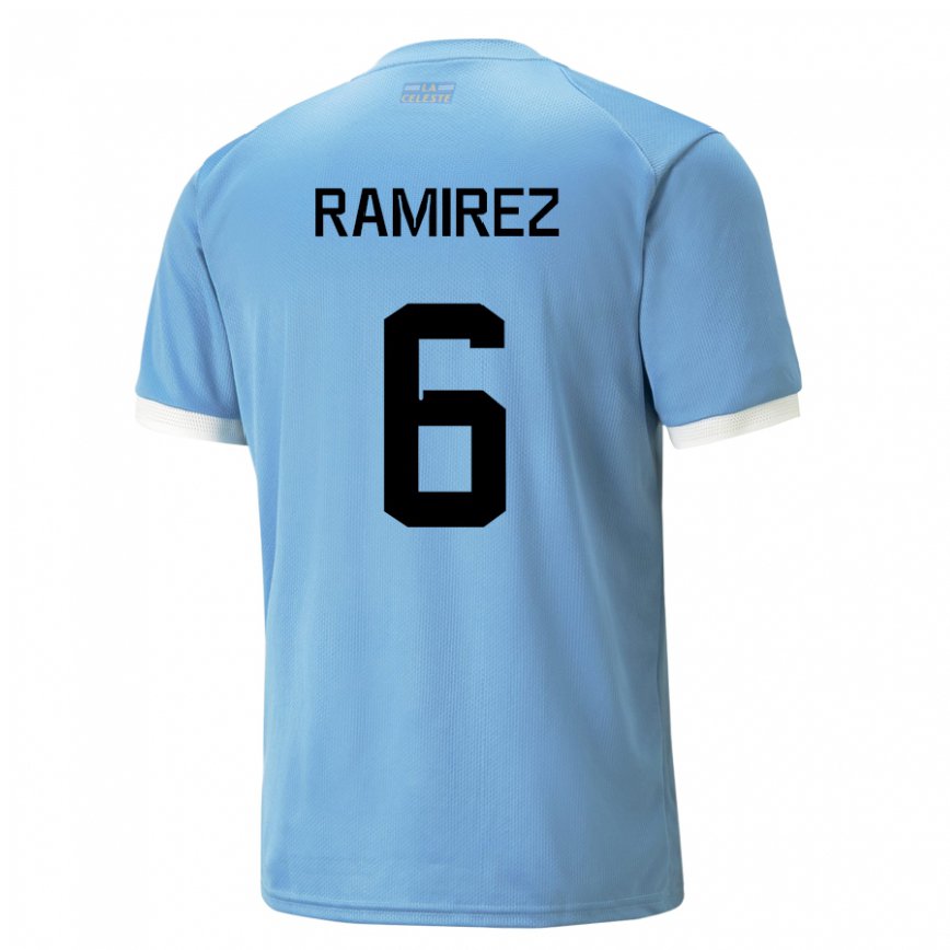 Hombre Camiseta Uruguay Sindy Ramirez #6 Azul 1ª Equipación 22-24