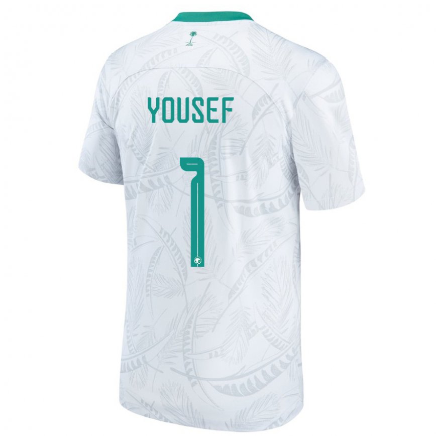 Hombre Camiseta Arabia Saudita Hamed Yousef #1 Blanco 1ª Equipación 22-24