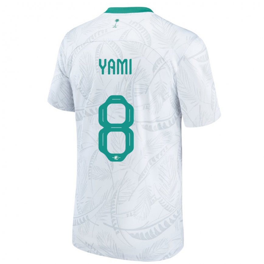 Hombre Camiseta Arabia Saudita Riyadh Yami #8 Blanco 1ª Equipación 22-24