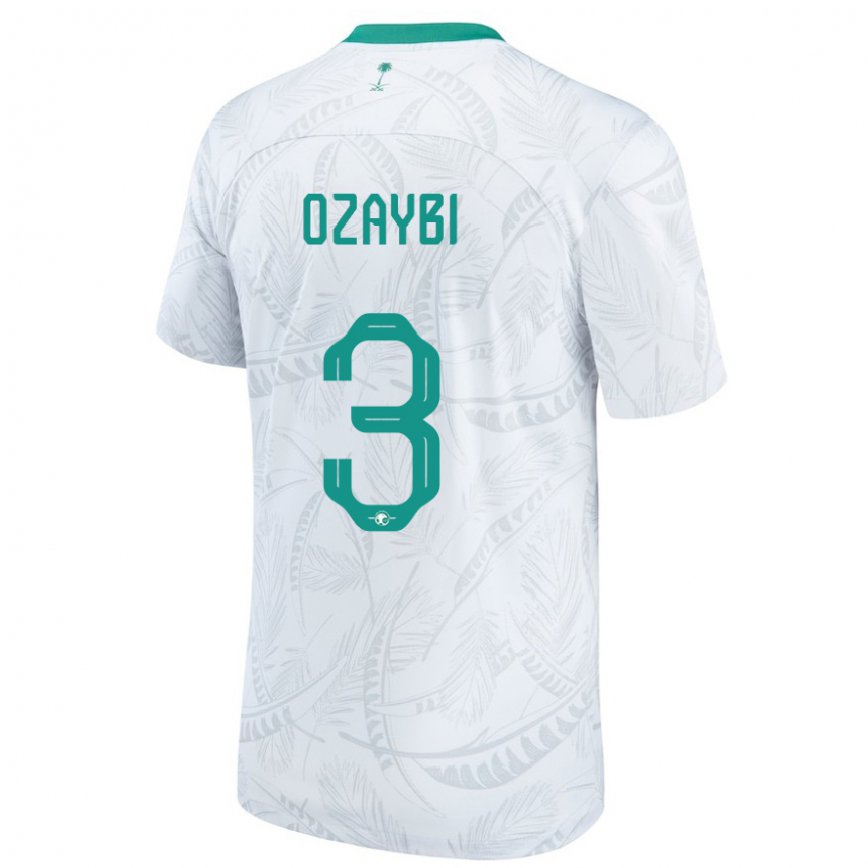 Hombre Camiseta Arabia Saudita Raed Ozaybi #3 Blanco 1ª Equipación 22-24