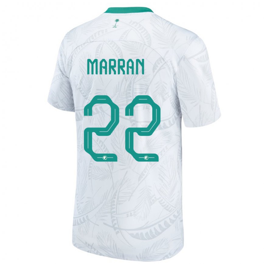 Hombre Camiseta Arabia Saudita Mohammed Marran #22 Blanco 1ª Equipación 22-24